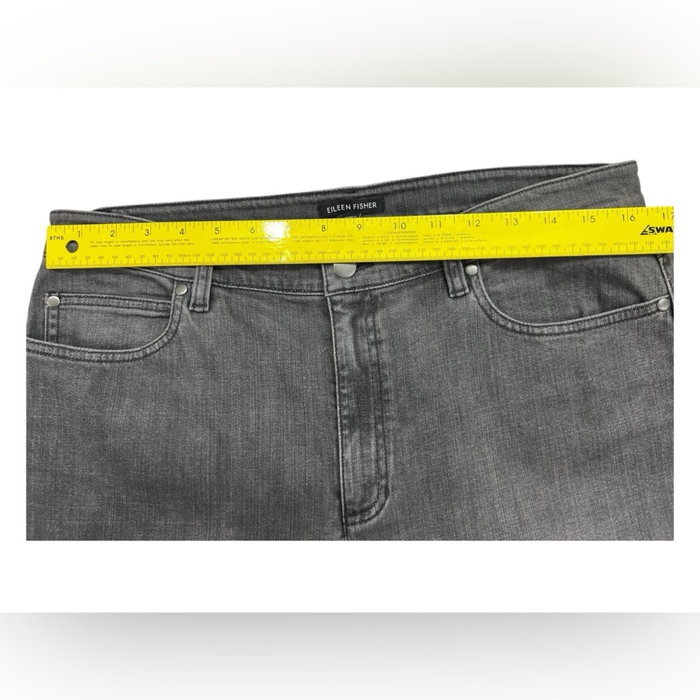 Eileen Fisher Organic Cotton Stretch High Waisted Jeans Carbon Grey - Picture 14 of 14